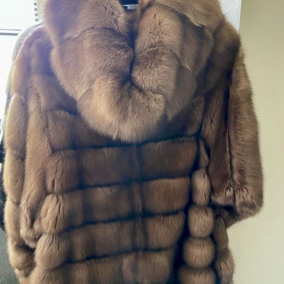 Sable coat with hood NEW! sz 40 - Picture 5 of 7